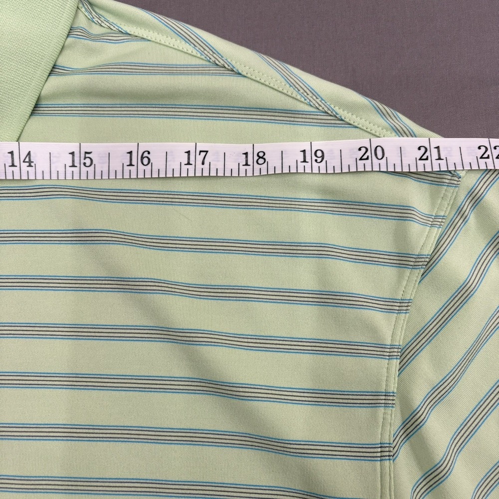 Nike Dri Fit Mens Polo Shirt Size Large Green Stripe Golf Performance - Picture 3 of 12
